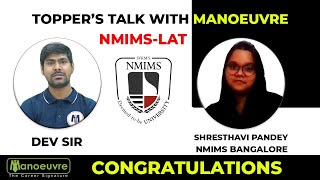 NMIMS  LAT LAW  Toppers Talk With Manoeuvre  Shresthavi Pandey  NMIMS Bangalore [upl. by Errehs]