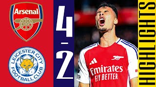 Arsenal vs Leicester 42  Highlights  Premier League 2425 Gabriel Martinelli Goal [upl. by Yank]