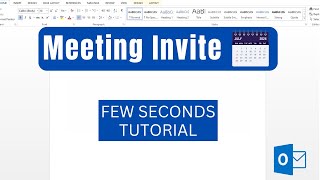 How to send meeting invitation  Outlook [upl. by Li215]