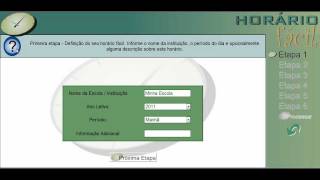 Horário Fácil  Tutorial Etapa 1  Sistema para montar grade horária escolar [upl. by Hardman543]