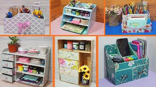 6 SIMPLE DIY ORGANIZERS FOR STORAGE FROM CARDBOARD BOXES HANDMADE CRAFT FROM CARDBOARD BOXES [upl. by Kerad9]