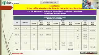 20210211Comptabilité 2Evaluation du stock en inventaire permanent Méthode du coût propre [upl. by Quint]