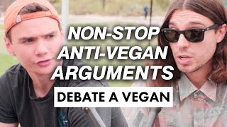 Meat eater armed with an ARSENAL of antivegan arguments during campus debate [upl. by Palma]