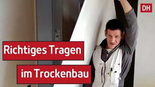 Transport von Rigipsplatten und Dämmung im Treppenhaus  DH – Trockenbau [upl. by Fillender]