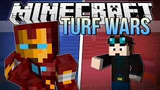 IRON MANS A CHEATER  Minecraft Turf Wars Minigame [upl. by Llirred]