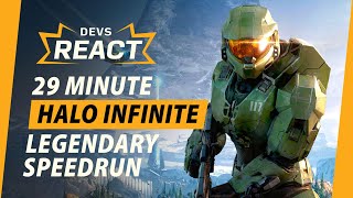 Halo Infinite Developers React to 29 Minute Legendary Speedrun [upl. by Ainuj251]