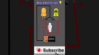 two LED 2 switch light 16 volt 9V battery electric wiring shortselectrical [upl. by Mackoff632]