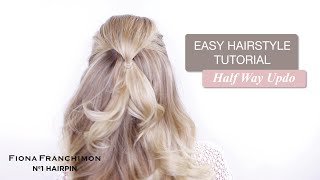 How to do a Half Way updo  Hair tutorial No 1 Hairpin  Fiona Franchimon [upl. by Avilys]