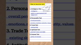 Types of Selection Tests Selection Process Staffing function of Management Business Studies [upl. by Atsed]