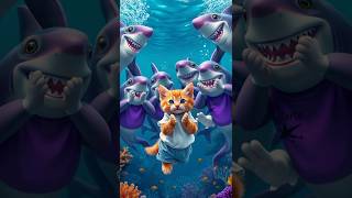 Kitten’s Ocean Adventure🦈🐱 cat kitten cute shorts [upl. by Naitsihc]