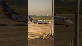 Novoair ATR 72500 parking at Shah Amanat Airport 🛬 [upl. by Marketa659]