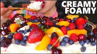 ASMR CREAMY PAVLOVA  FRESH FRUITS  BERRIES  DESSERT EATING SOUNDS  NO TALKING [upl. by Priest]