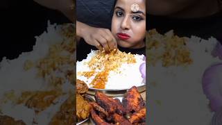 ashifa asmr eating spicy chicken curry vindaloo curry leg piece rice fish curry fish fry 🥵 shorts [upl. by Vala]