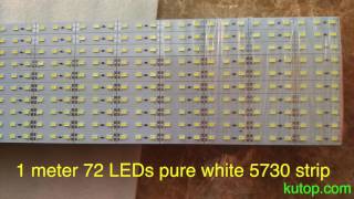 1 meter 72 LEDs rigid pure white light SMD 5730 strip  kutopcom [upl. by Eddi39]