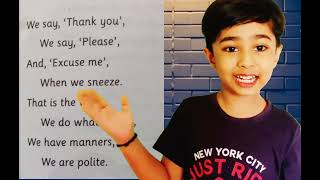 Good manners  We say thank youwe say please Kids rhymes Poem in english [upl. by Ursola]