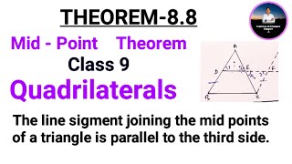 Theorem  88 Chapter 8  Quadrilaterals  Ncert Maths Class 9 [upl. by Aronid]