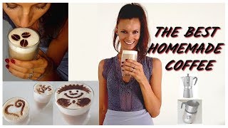 How to make DELICIOUS COFFEE at home without a coffee machine Coffee MakerMilk FrotherStencils [upl. by Rinaldo]