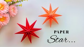 How to Make 3D Star for your Christmas Decoration  Paper Craft  3D Star Ornament [upl. by Alrahc]