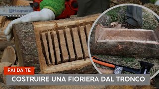 Come costruire una fioriera stile Trentino da un tronco  toeletta antica e bidone ASMR Ep 43 [upl. by Eniloj797]