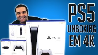 Unboxing Do Playstation 5  PS5  Acessórios Em 4K 60FPS [upl. by Steep]