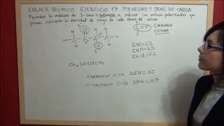 QUIMICA Enlace Ejercicio 17 Determinación enlaces polares y densidad de carga compuesto orgánico [upl. by Aitenev]