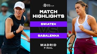 Iga Swiatek vs Aryna Sabalenka  2023 Madrid Final  WTA Match Highlights [upl. by Renell]