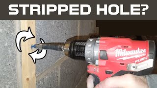 Stripped screw hole repair Quick fixes for stripped hole in wood or concrete [upl. by Lekym]