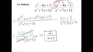 Add Subtract Rational Expressions with Like Denominators [upl. by Alad288]