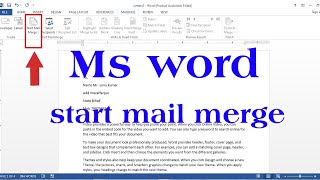 mail merge  mail merge in word  mail merge in ms word  word mail merge  excel mail merge [upl. by Okiron]