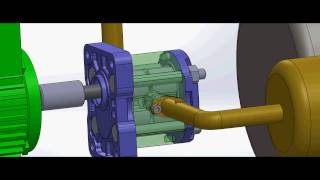 circuit hydraulique pour un pompe à engrenage avec un vérin double effet [upl. by Ennovart]