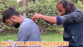 MOST TALENTED STREET MASSAGER  ASMR TAPPING HEAD amp BACK MASSAGE  asmr massage [upl. by Luo880]