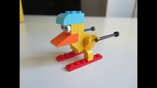 How to build an Absurd Skiing Duck with LEGO Classic 11011 Bricks and Animals [upl. by Ideih]