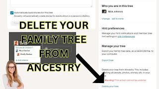 How To Delete A Family Tree From Ancestry Easy Steps To Delete Ancestry Family Tree familytree [upl. by Atsirt491]