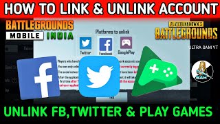 HOW TO LINK amp UNLINK FACEBOOK TWITTER amp PLAY GAMES ACCOUNT IN BGMI 🔥 HOW TO LINK UNLINK ACCOUNT PUBG [upl. by Mallen508]