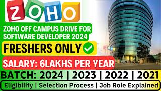 Zoho Recruitment 2024  OFF Campus Drive For 2024  2023 Batch Hiring [upl. by Hamo]