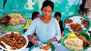 Cheapest RoadSide Unlimited Meals  Indian Street Food  Meals Vegmeals NonVegMeals [upl. by Suidaht878]