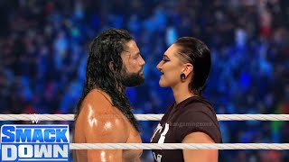 WWE July 122024  Roman Reigns Vs Rhea Ripley  SmackDown Live Full Match 2k23 [upl. by Angelina]