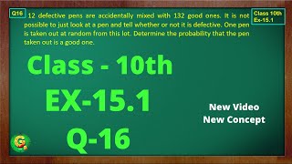 Ex 151 Q16 Class10  Probability  Exercise 151  Class10 Math  Class10 Ex 151 Q16  Green Board [upl. by Ydok]