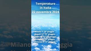 Temperature in Italia 22 novembre 2024 Short [upl. by Lockwood746]