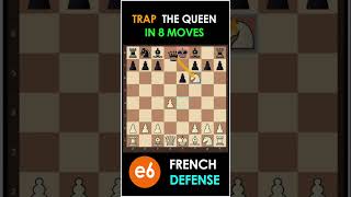 Chess Tricks to win Fast  Trap the queen in 8 moves in french defense  chess wiser Chess traps [upl. by Naletak4]