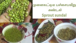 முளைகட்டிய பச்சைபயிறு சுண்டல்pachai payaru sundalsprout sundalthamils healthy kitchen  tamil [upl. by Fanestil]