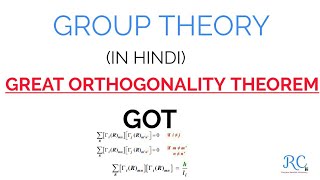 Character Table Part 2GREAT ORTHOGONALITY THEOREM [upl. by Erbas]