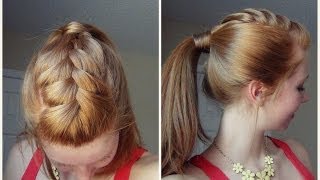 Spring Hairstyle  Ponytail with French Braid ♥ [upl. by Ynohtnad432]