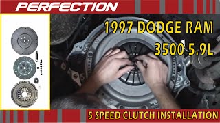 Dodge Ram 1997 59L NV4500 5 Speed Clutch Installation [upl. by Nnaear]