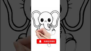 how to draw elephant in easy way shorts drawing [upl. by Crean955]