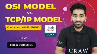 38 Difference Between OSI Model amp TCPIP Model CCNA 200301  By Deepak Yadav  CRAW Networking [upl. by Dnaletak]