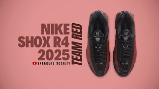 TEAM RED 2025 Nike Shox R4  DETAILED LOOK  PRICE [upl. by Arraeit]