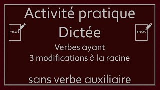 Dictée des verbes conjugués sans verbe auxiliaire  Verbes du 3e groupe Partie 18 [upl. by Cirtemed]