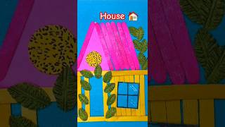 Easy House craft from icecream stick New Creative Craft ideas for kids house shorts craft viral [upl. by Ynnahc]