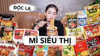 Review 20 LOẠI MÌ SIÊU THỊ KỲ LẠ  Lẩu gà lá é Cà ri Dưa chua Trứng muối Mì lạnh Pad Tháivv [upl. by Gresham809]